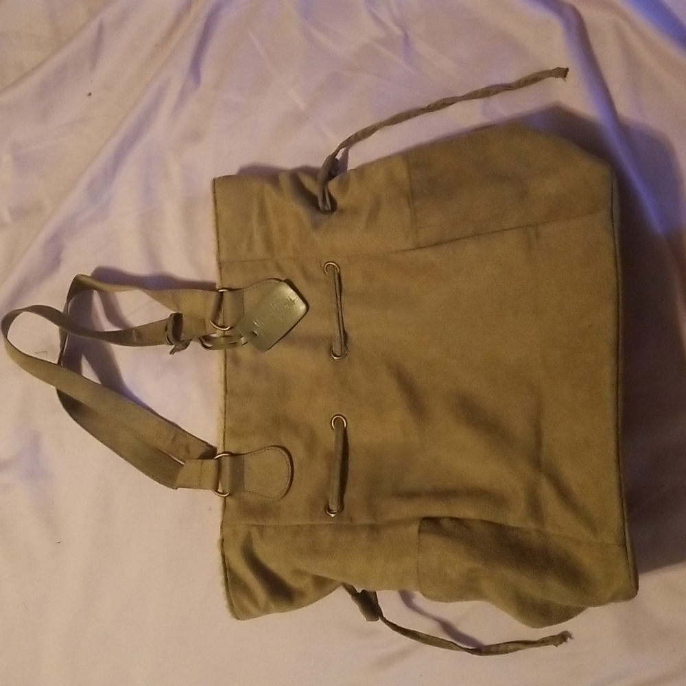 Neiman Marcus purse olive green, suede